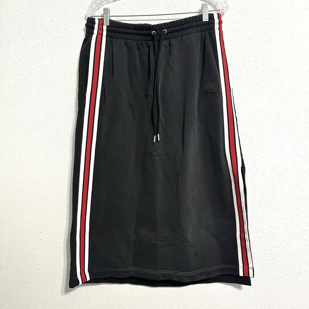 Jordan Flight Fleece Black Maxi French Terry Skirt IF1032-010 Women's Size L